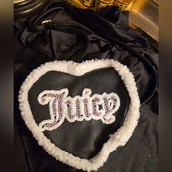 Juicy Couture Handbags - ❤️ Juicy Couture Black Faux-Shearling Heart Crossbody Bag